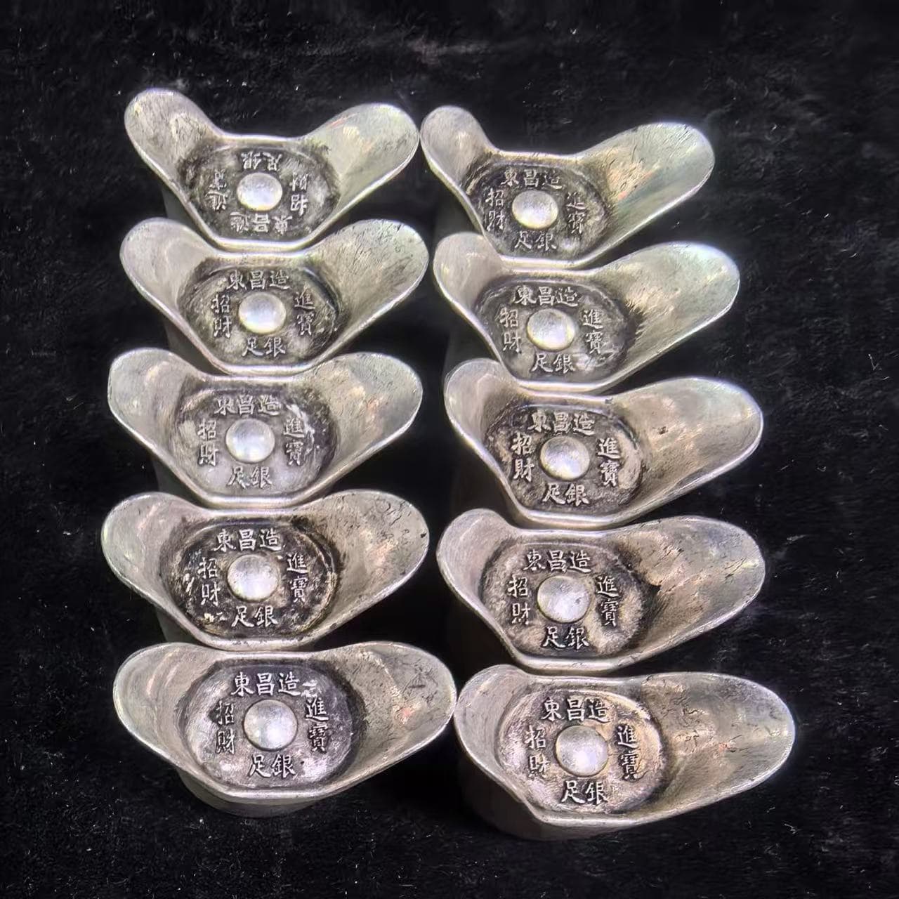 Antique-style Aged Silver Ingot One Liang Dongchang Made Treasure-gathering Ingot Craft Ornament