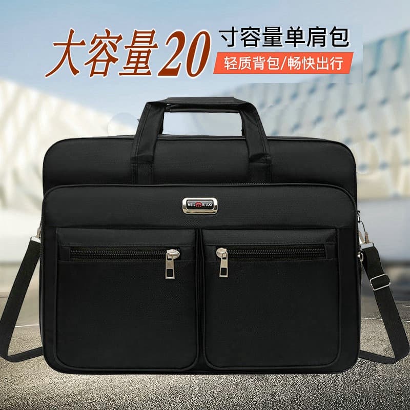 Men's Extra Large 20-inch Shoulder Crossbody Bag New Oxford Fabric Waterproof Durable Business Briefcase Travel Bag