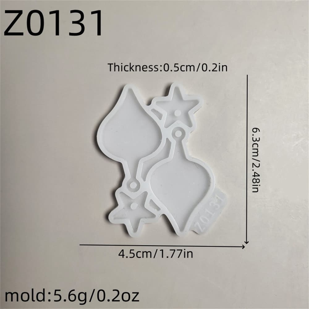 Z0131 Christmas Mini Bulb Star Earring Mold Crystal Resin Silicone Mold DIY Decoration Silicone Mold