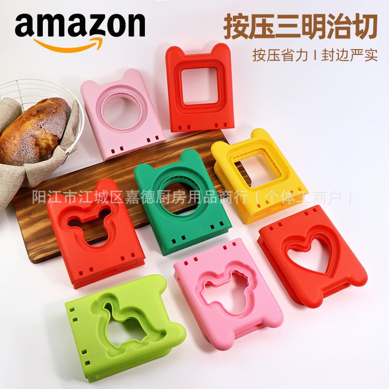 Bread Cutter Sandwich Combination Cutter Stainless Steel Sandwich Cutter Bread Toast Sealer Tool
