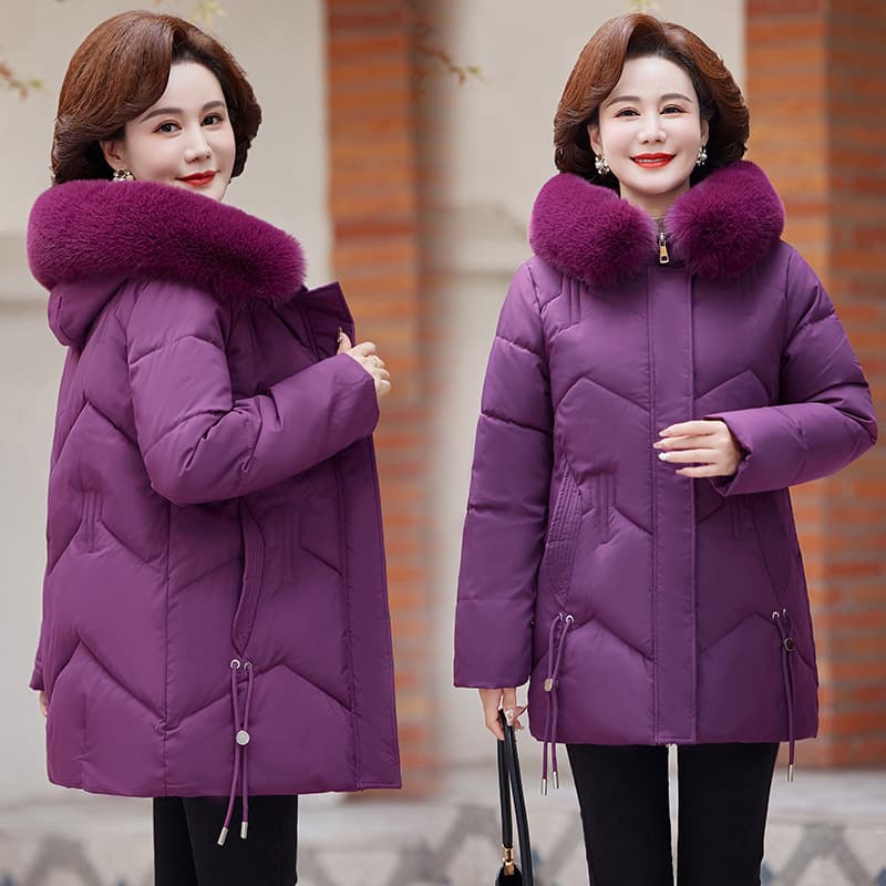 2026 New Winter Cotton Coat for Middle-aged and Elderly Women, Mid-length Plus Size Maternity Jacket, Quilted Outerwear