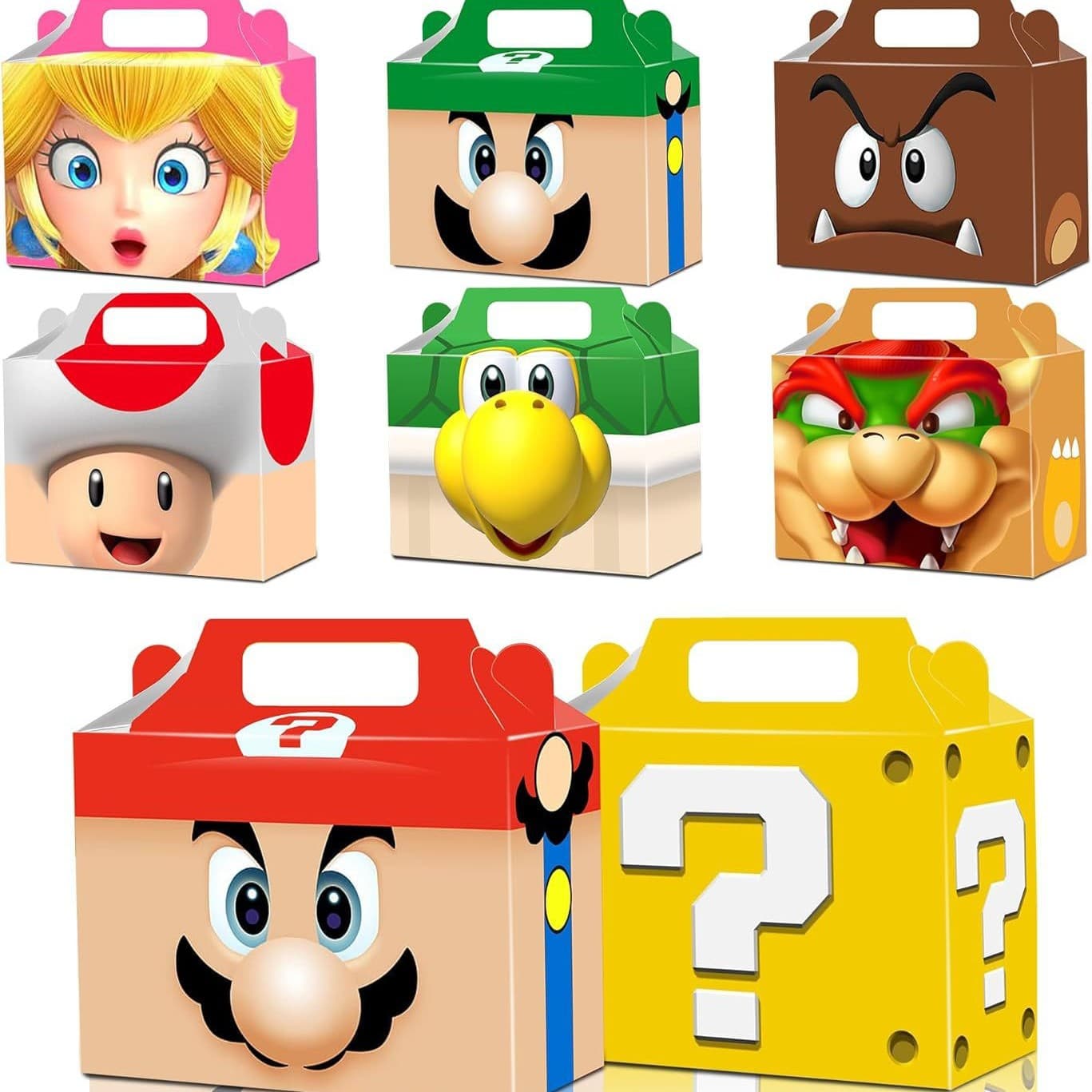 Universal Hot Selling Mario 8 Styles Gift Candy Box Super Mario Candy Box Gift Small Box White Cardboard