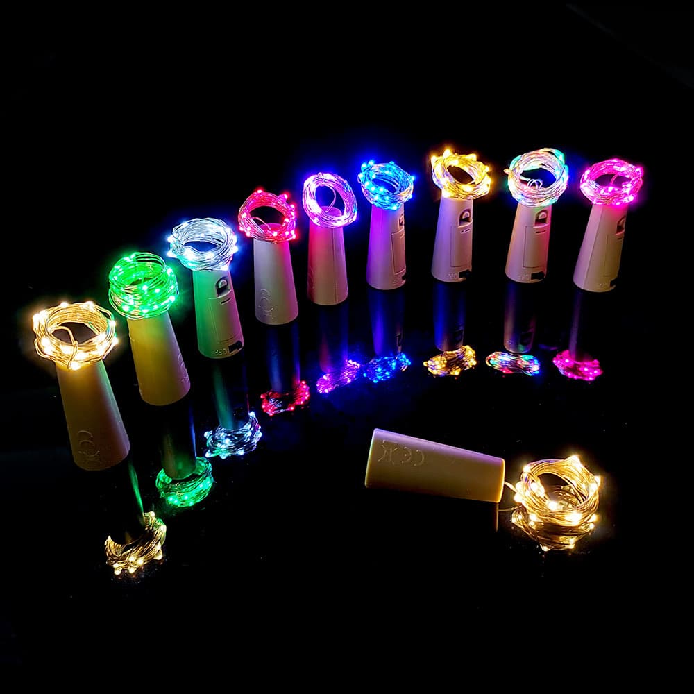 Bottle Light Christmas Holiday Wedding Party Birthday Decoration Copper Wire String Lights Button Cell Star Light Bottle Stopper Light