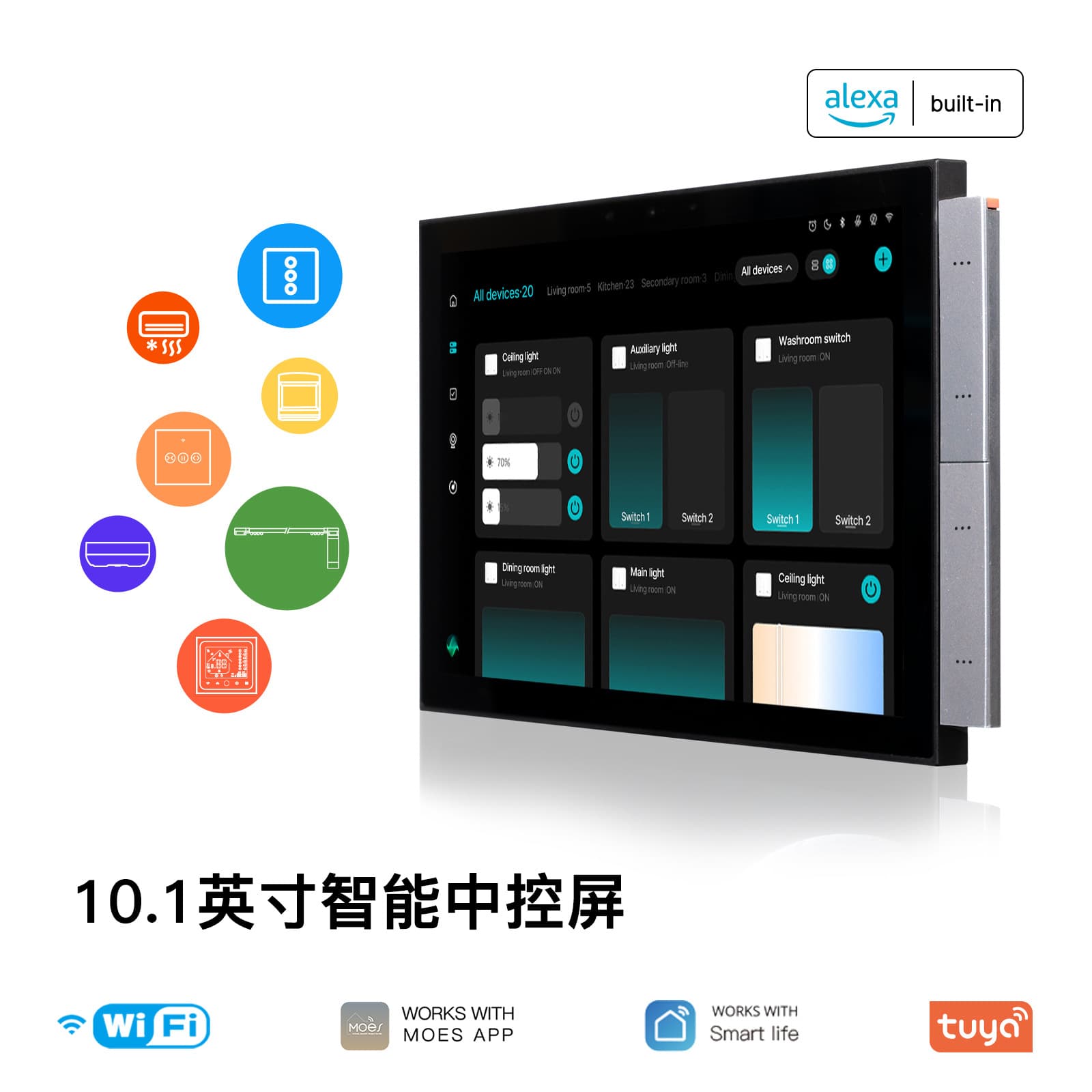 WiFi Tuya Smart Home Central Control Panel with App Timer, 10-Inch Touch Screen, Zigbee Gateway Smart Controller