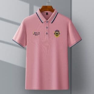 Business Casual Turn-Down Collar Middle-Aged Father's Big Size Embroidered Polo Shirt Men's Short Sleeve Top Cross-Border Wholesale