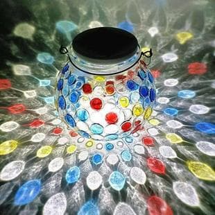 Solar Glass Jar Light Mosaic LED Light Solar Outdoor Courtyard Light Solar Landscape Light Lawn Light