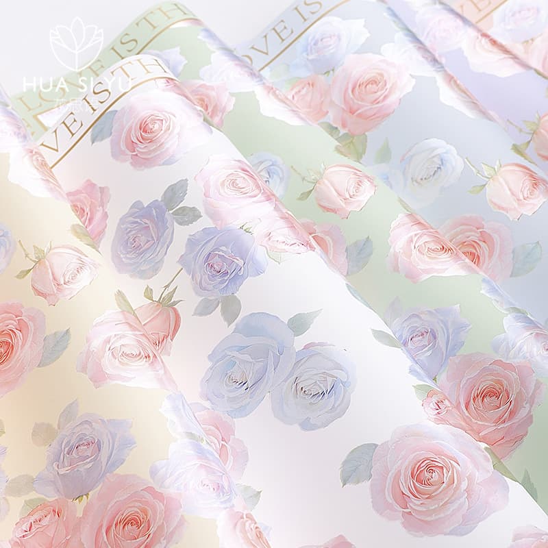Neon Rose Pearl Film 2025 Thickened Waterproof Floral Wrapping Paper for Fresh Flower Bouquets DIY Flower Shop Supplies