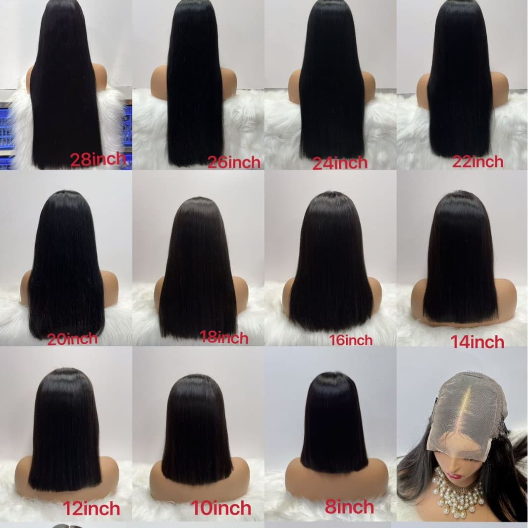 5X5 Super Double Drawn Bone Straight Wig .100% Human Hair Wig