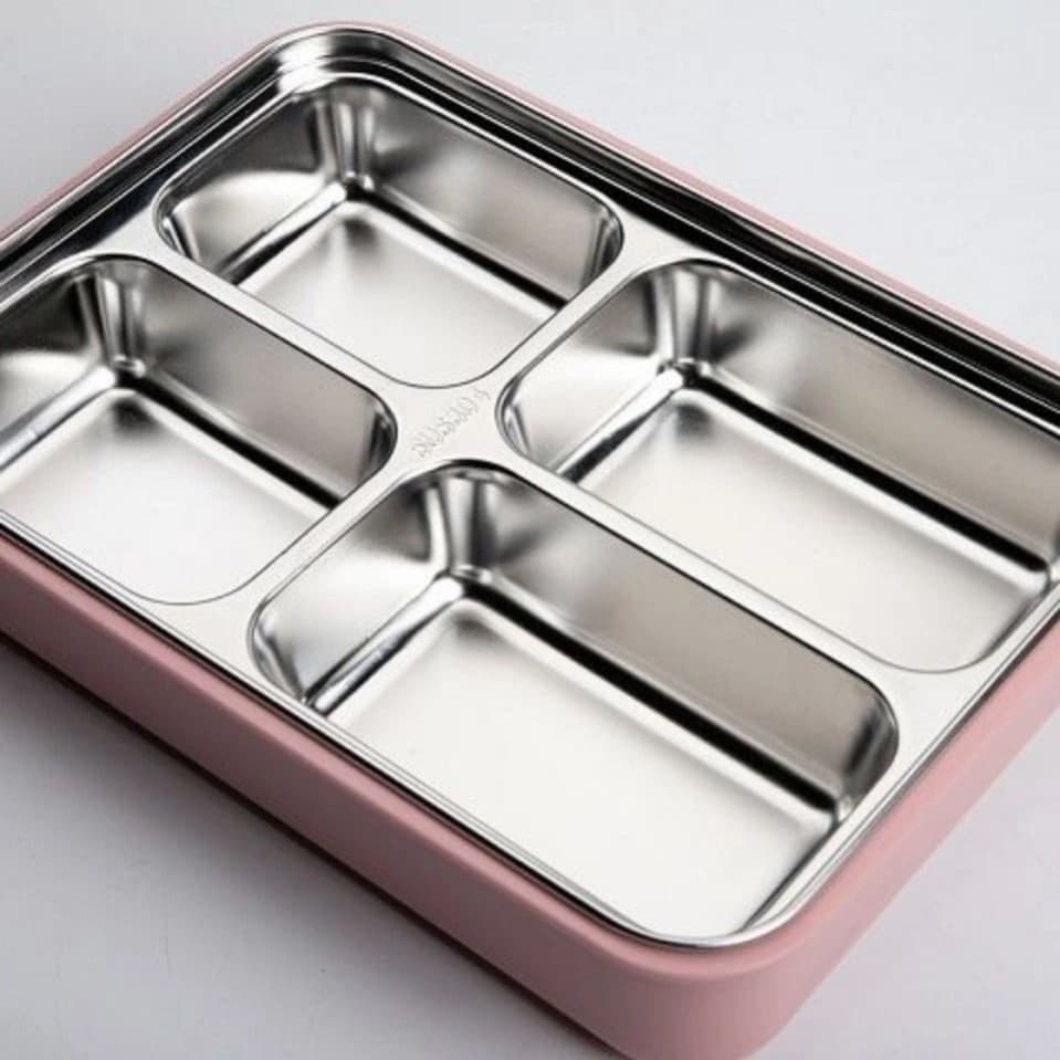 Lunch Box for Office Workers and Students, Large Capacity Food-Grade 304 Stainless Steel Insulated Divided Container