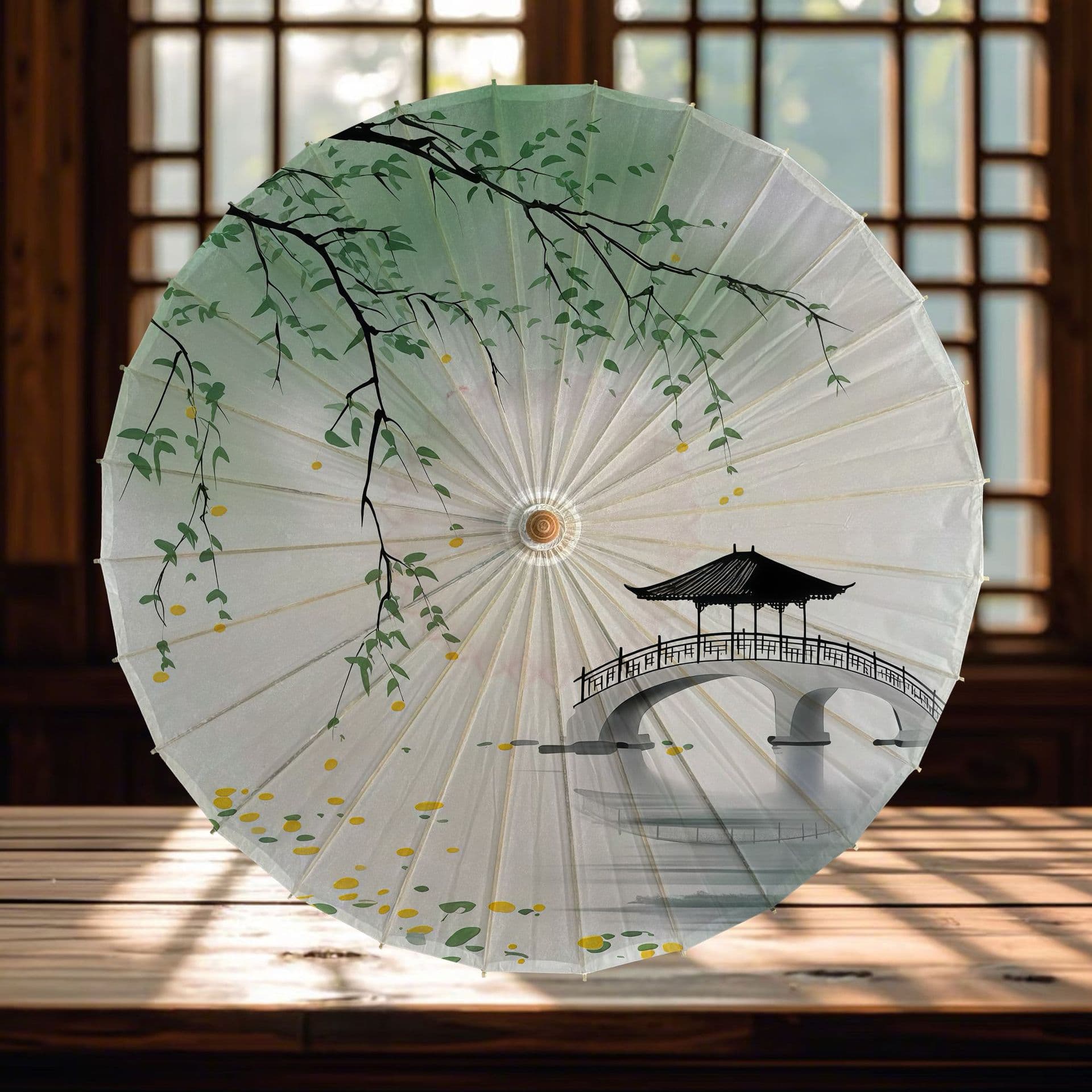 Rainproof Sunshade Oil-Paper Umbrella Women's Ancient Style Prop Classical Dance Hanfu Umbrella Qipao Runway Ceiling Tung Oil Umbrella