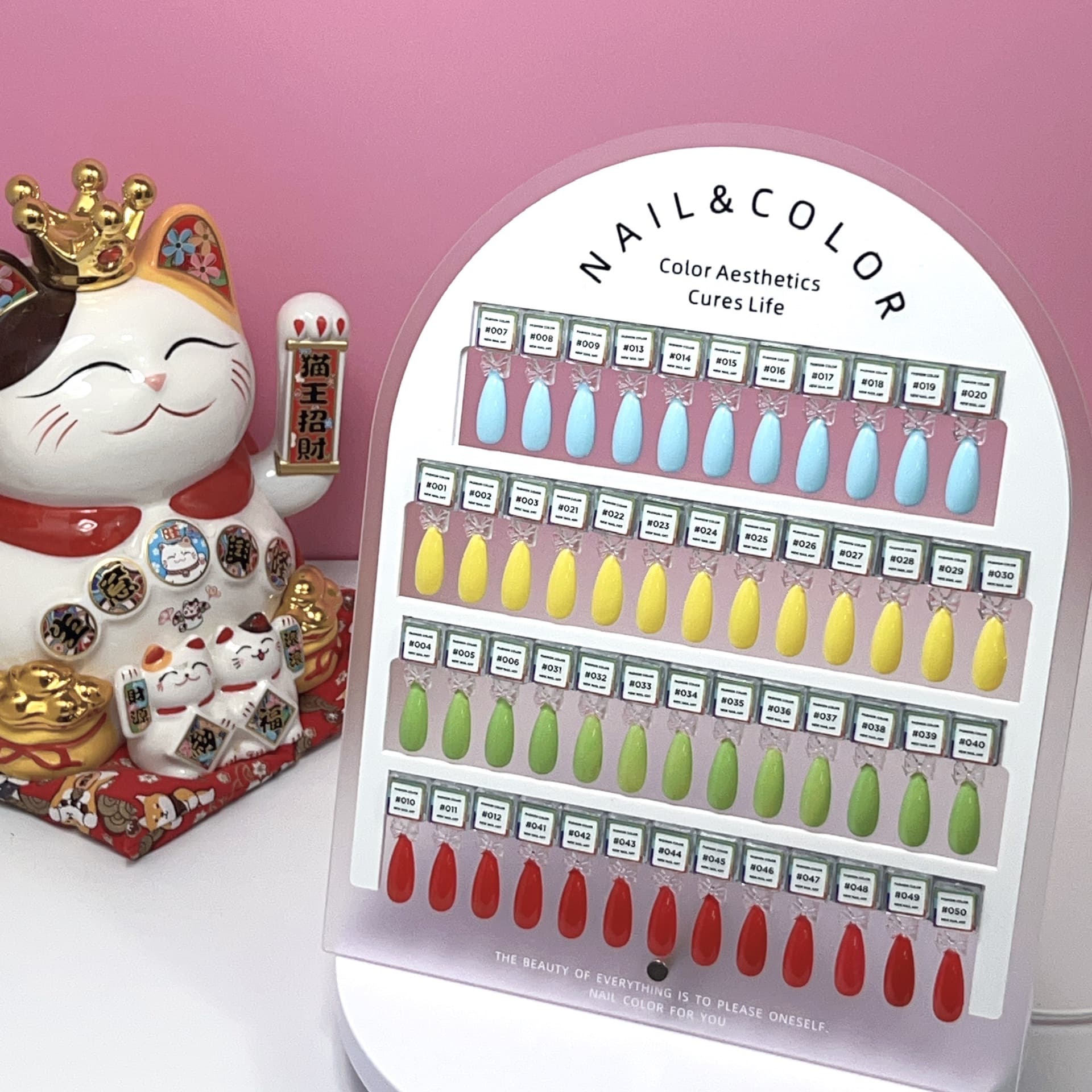 Cross-Border Manicure Magnetic Color Board Removable Color Test with Nail Piece Butterfly Arc Acrylic Display Board Nail Polish Glue Proofing