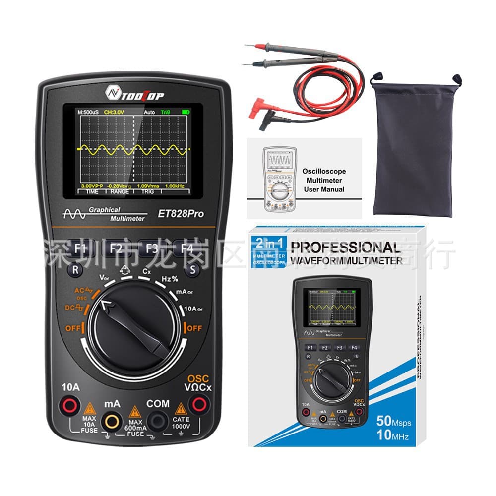 ET828pro oscilloscope multimeter 1MHZ 2.5Msps sampling rate oscilloscope + multimeter two-in-one