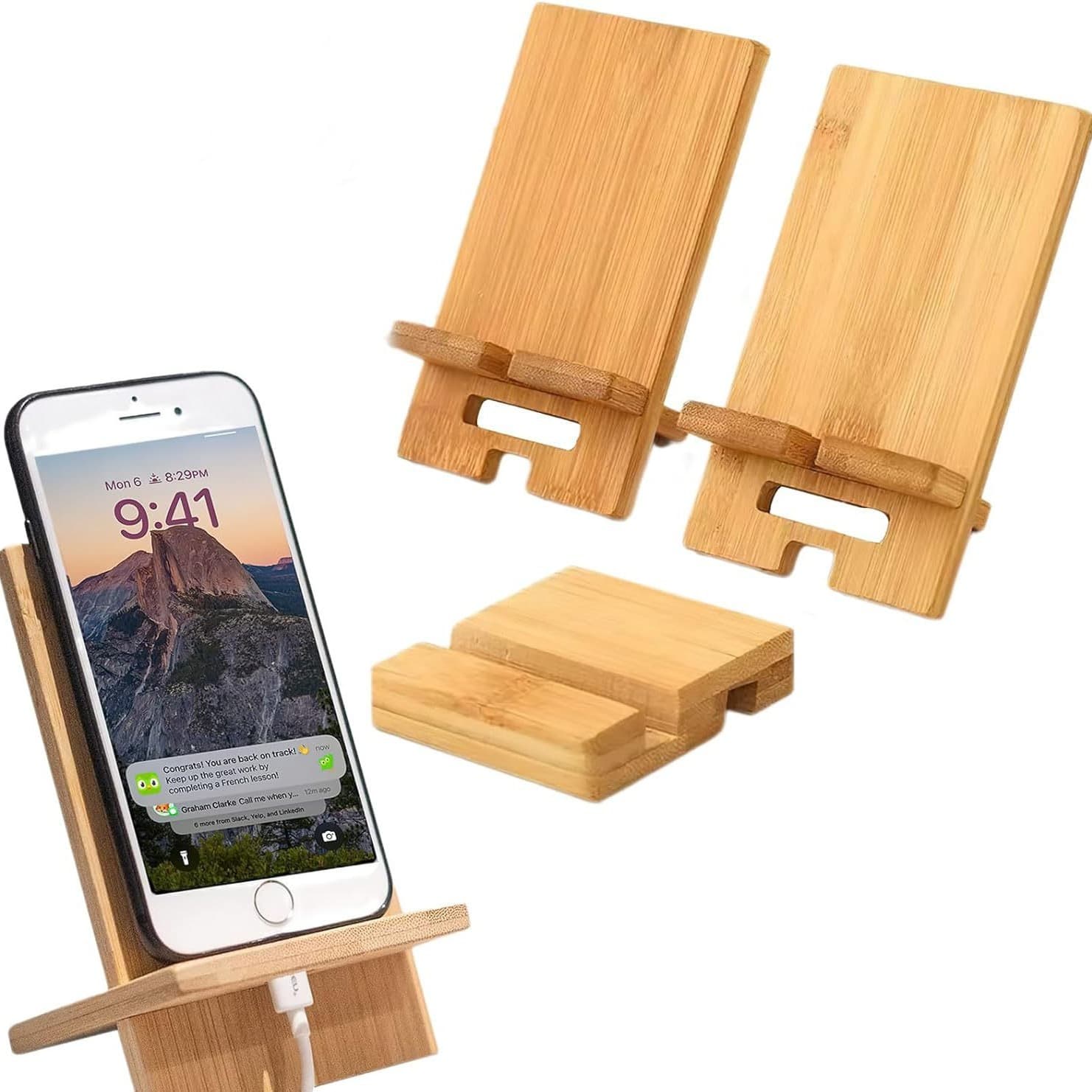 In Stock Desktop Phone Stand Office Charging Rack Home Binge-Watching Phone Support Stand Lazy Solid Wood Tablet Base