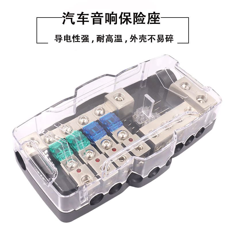 Car Audio Modification Accessories Fuse Box Led Light Four-channel/two-in-four Splitter Box Automotive Audio Video