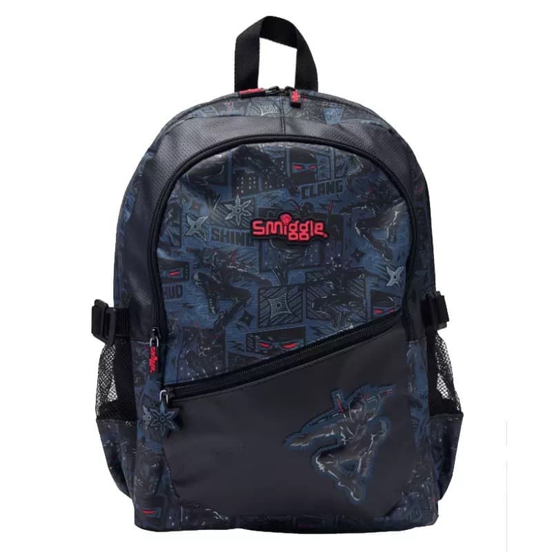 Smiggle Kids Backpack Boys School Bag Large Capacity Casual Backpack Cartoon Ninja Pattern Primary School Students Backpack