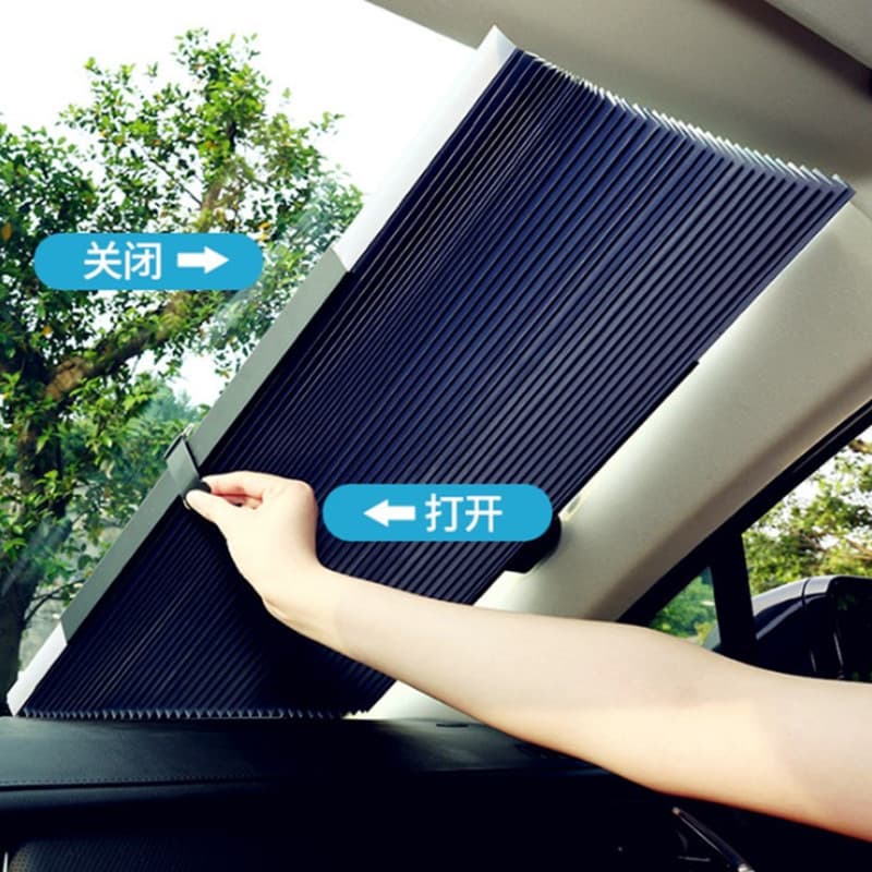 Car Accessories Sunshade Laser Heat Insulation Retractable Front Windshield Sun Visor