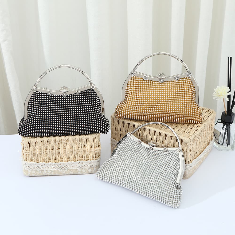 Hot-selling women's bag dinner bag with diamonds, high-end women's bag, fashionable evening hand bag, temperament chain bag, women's bag