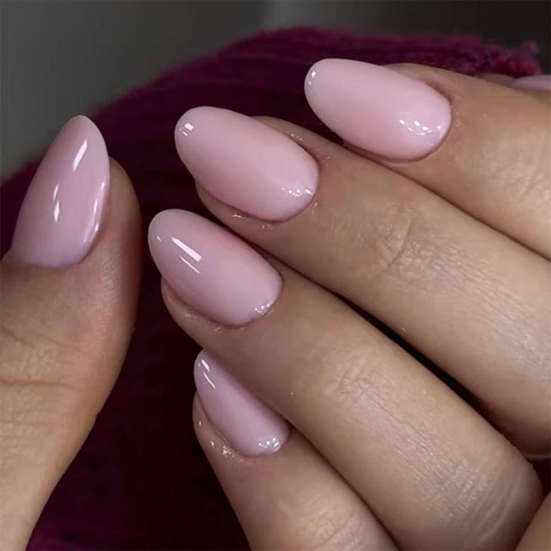 Minimalist Pink Solid Color Fresh Cross-Border Wearable Nail Tips Detachable Nails Brightening Finished Product Factory Wholesale