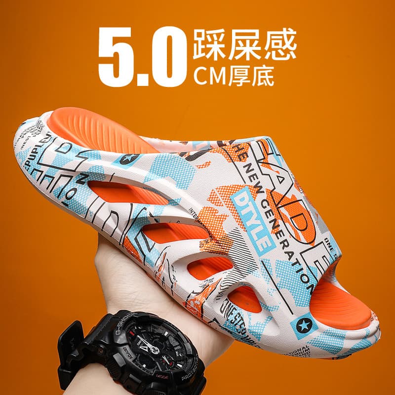 2023 Summer Men's New Thick Soft Sole EVA Slippers Wholesale Couples Non-slip Height-Increasing Flip-Flops