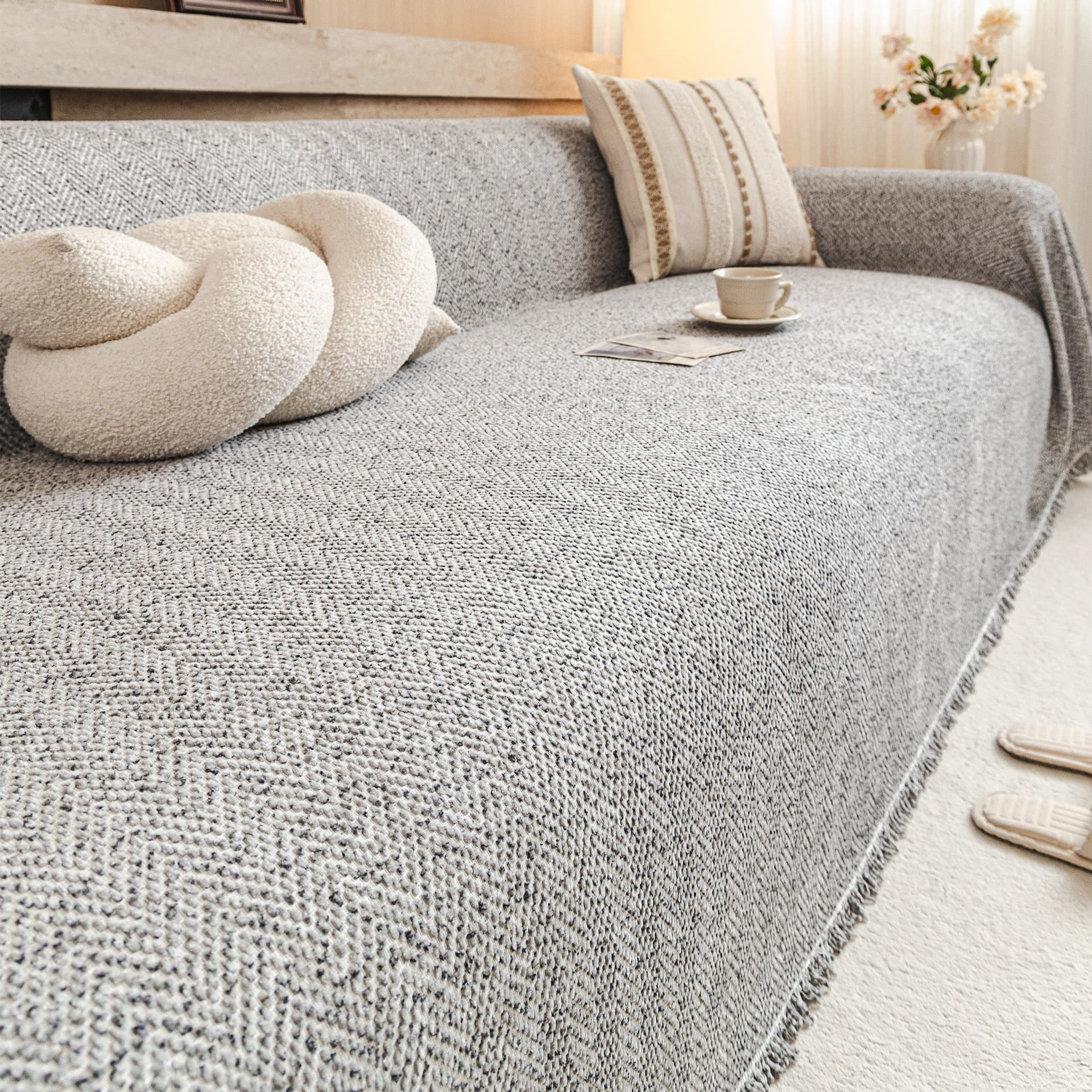 Cross-border 2026 All-Season New Chenille Sofa Cover, Full Cover Mat, High-Density Weave