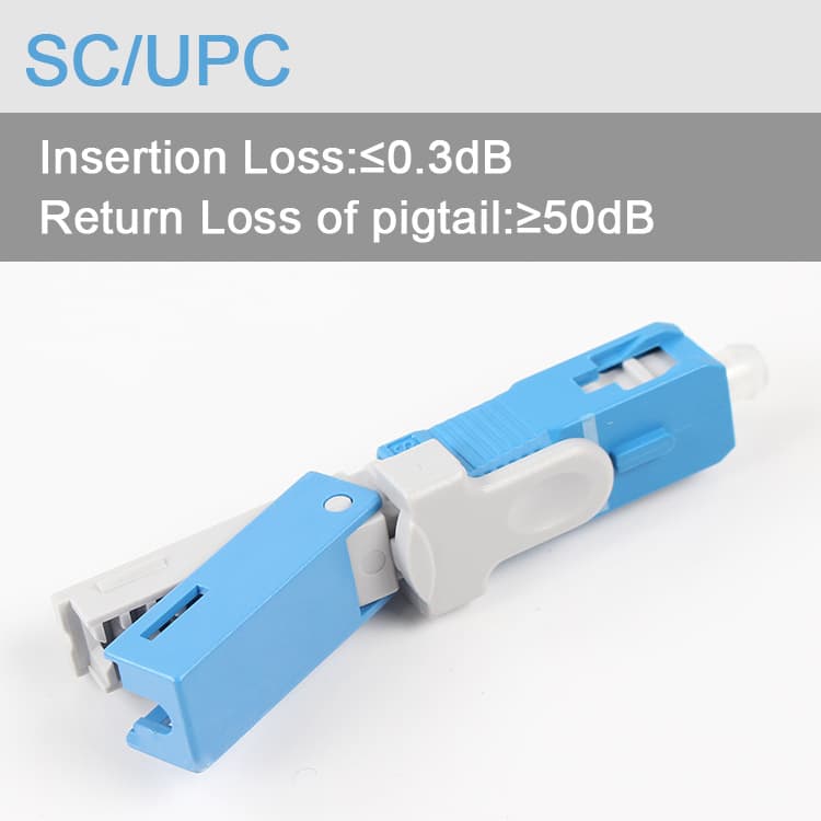 SC/UPC Fiber Optic Quick Connector, Cold Splice SC Connector, Pre-embedded Fiber Optic Quick Connector, Telecom Grade Built-in