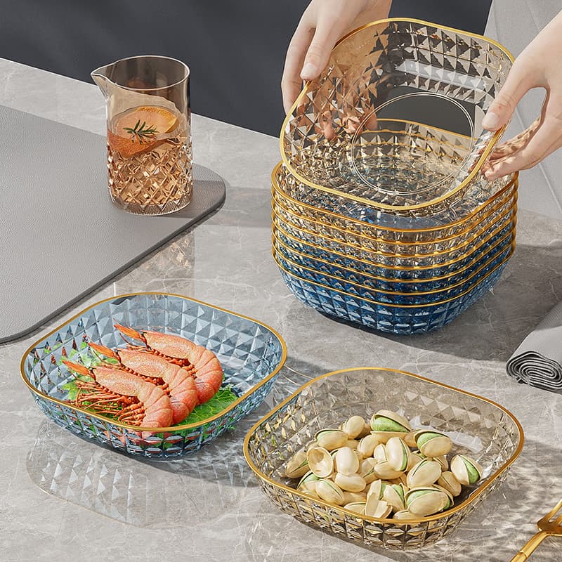 Bone spitting dish household table garbage slag plate food grade snack dish dried fruit plate fruit plate spitting bone plate dish