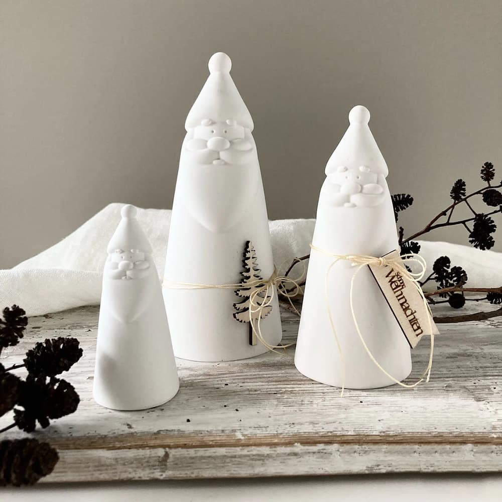 Quanmingxiang Christmas Series Plaster Mold DIY Santa Claus Candle Decoration Concrete Casting Mold