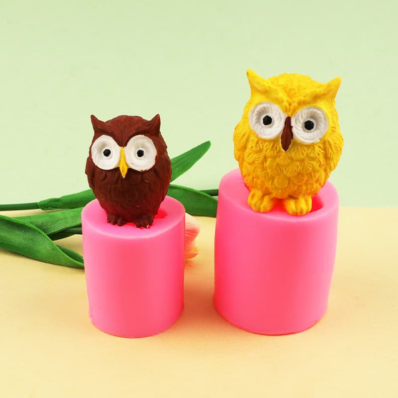 3D Owl Handmade Plaster Soap Ornament Pendant Decorative Mold Chocolate Drop Glue Clay