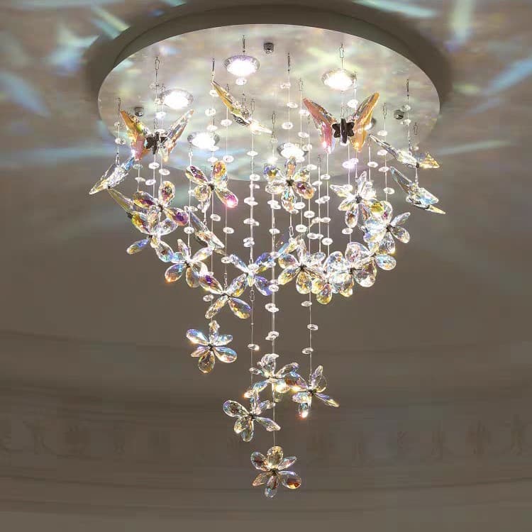 French Butterfly Crystal Chandelier High-End Elegant Master Bedroom Light 2026 Study Light Children's Room Artistic Ceiling Light