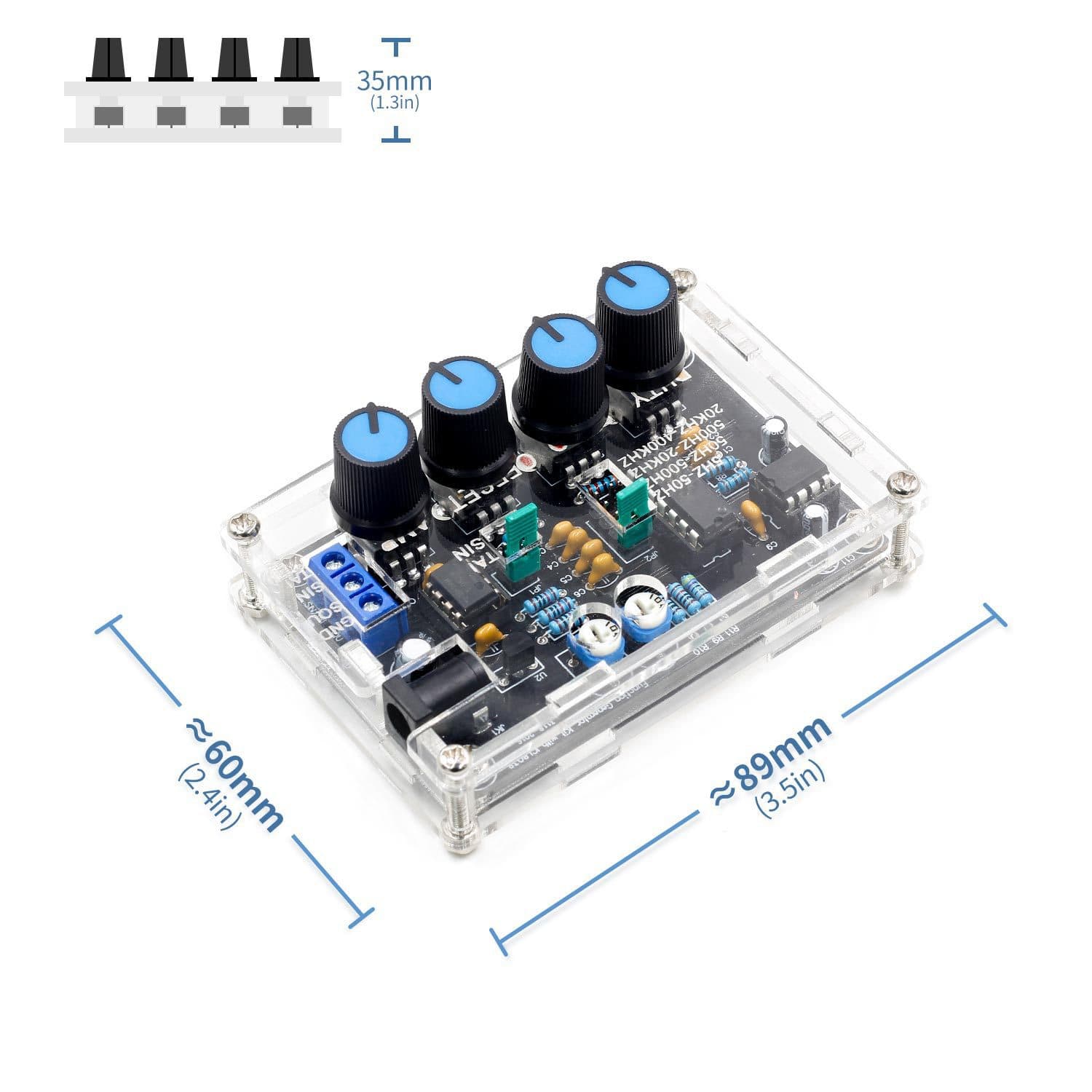 ICL8038 Multifunction Low-Frequency Signal Generator DIY Kit, Components with Case, Upgraded Version of XR2206