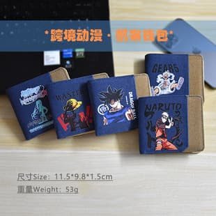 Cross-border Anime Wallet One Piece Jujutsu Kaisen Student Ultra-light Cartoon Wallet Canvas Wallet Custom Image