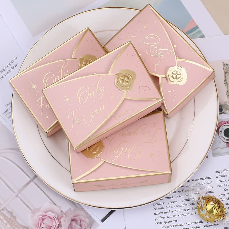 Pink Wedding Candy Box, Korean Style Candy Box for Wedding, Engagement Return Gift, Souvenir Candy Gift Box