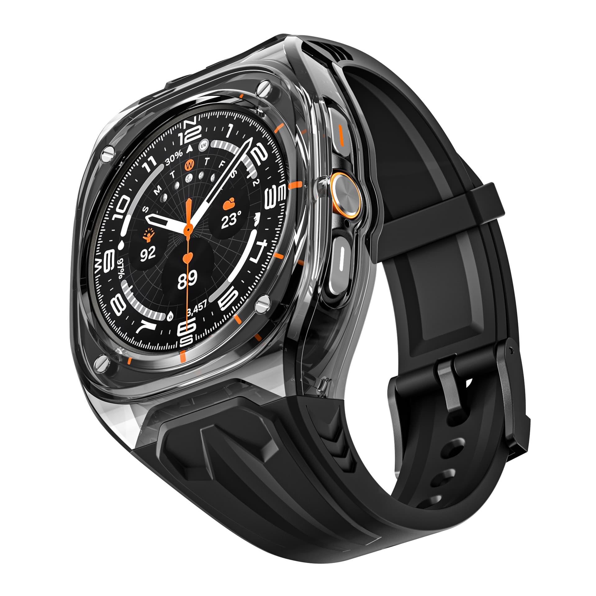 Samsung Ultra 47mm Compatible Transparent One-Piece PC+TPU Band Richard Lamborghini Modification Band Fashionable Style Pin Buckle