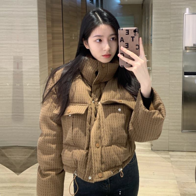 Women's Cotton Jacket Winter Short Thickened Loose Korean Style Petite Student Cotton Coat, Design Retro Hong Kong Style Outerwear