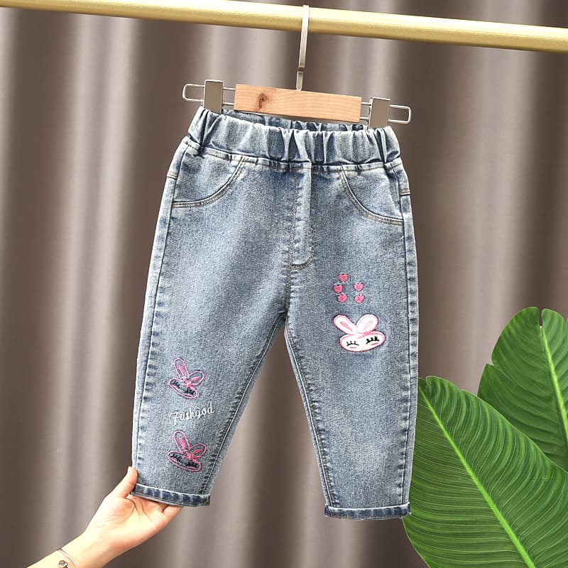 Girls' Jeans Spring and Autumn 2026 New Style Children's Casual Pants Toddler Girls' Pants for Autumn Outdoor Wear