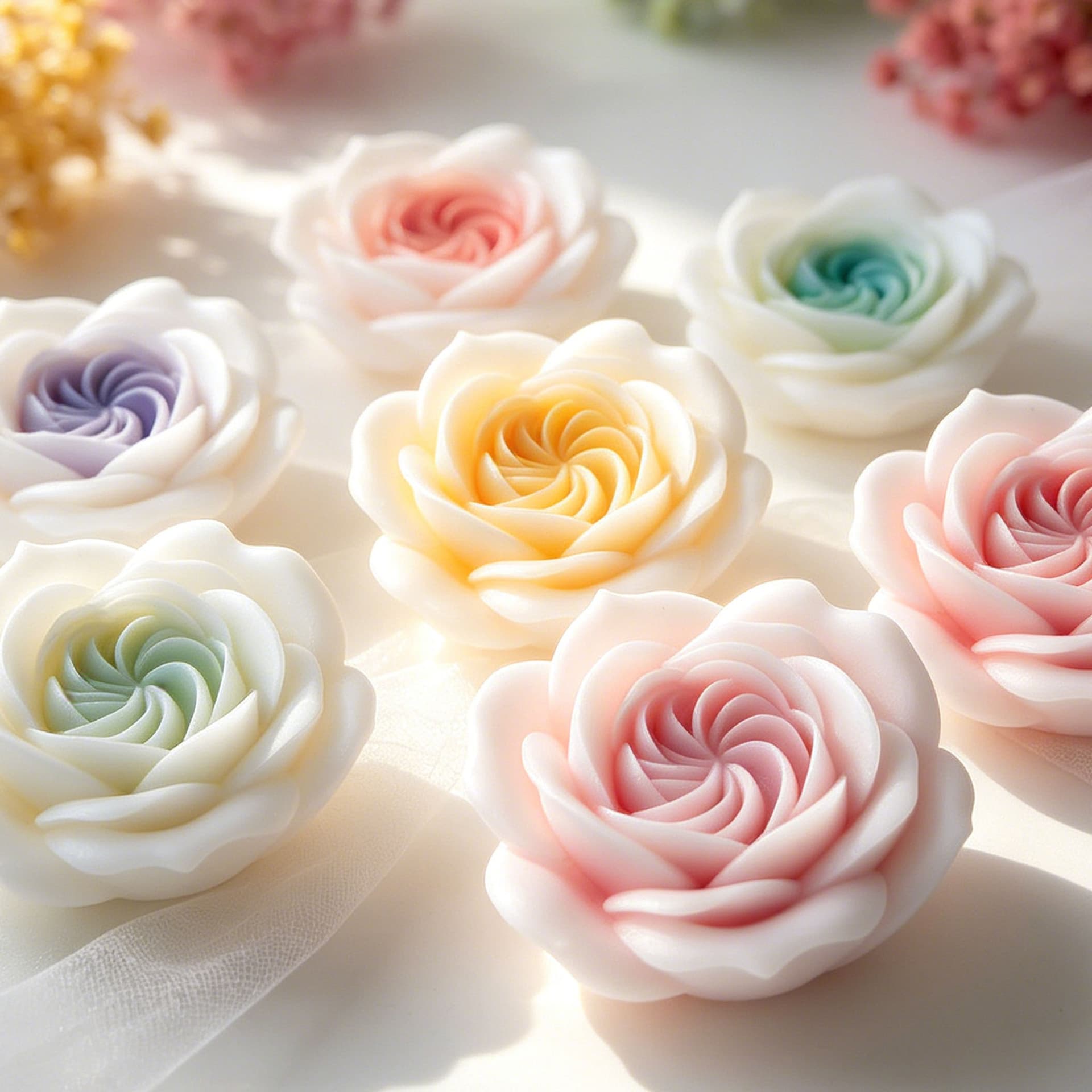 Austin Rose Scented Candle Silicone Mold DIY Flower Handmade Aromatherapy