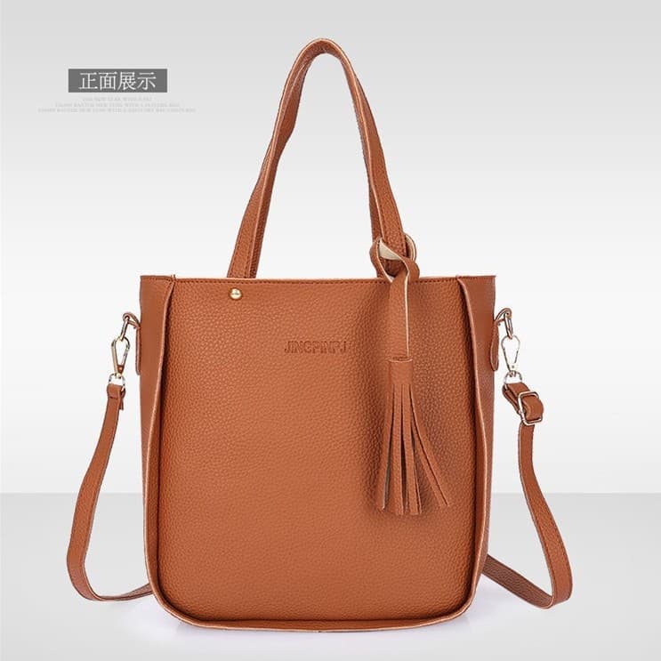 2025 Trendy Mother-Child Bag Set 4-Piece New Korean Style Bucket Tassel Shoulder Bag Handbag Women's Large Bag Crossbody Bag