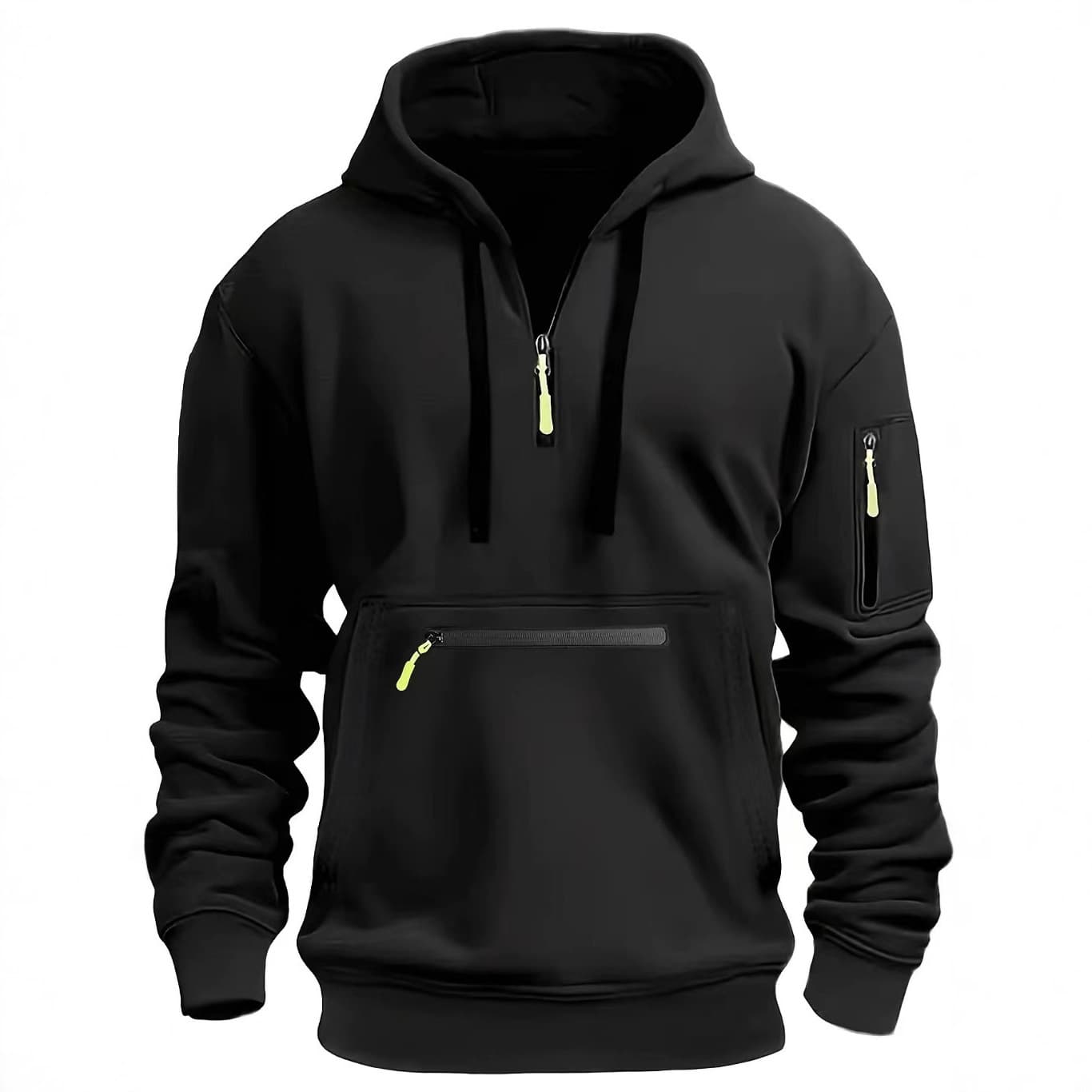 Cross-border same-style spring/autumn hoodie for men, multi-pocket pullover hooded sweatshirt, sports casual loose-fit jacket for men