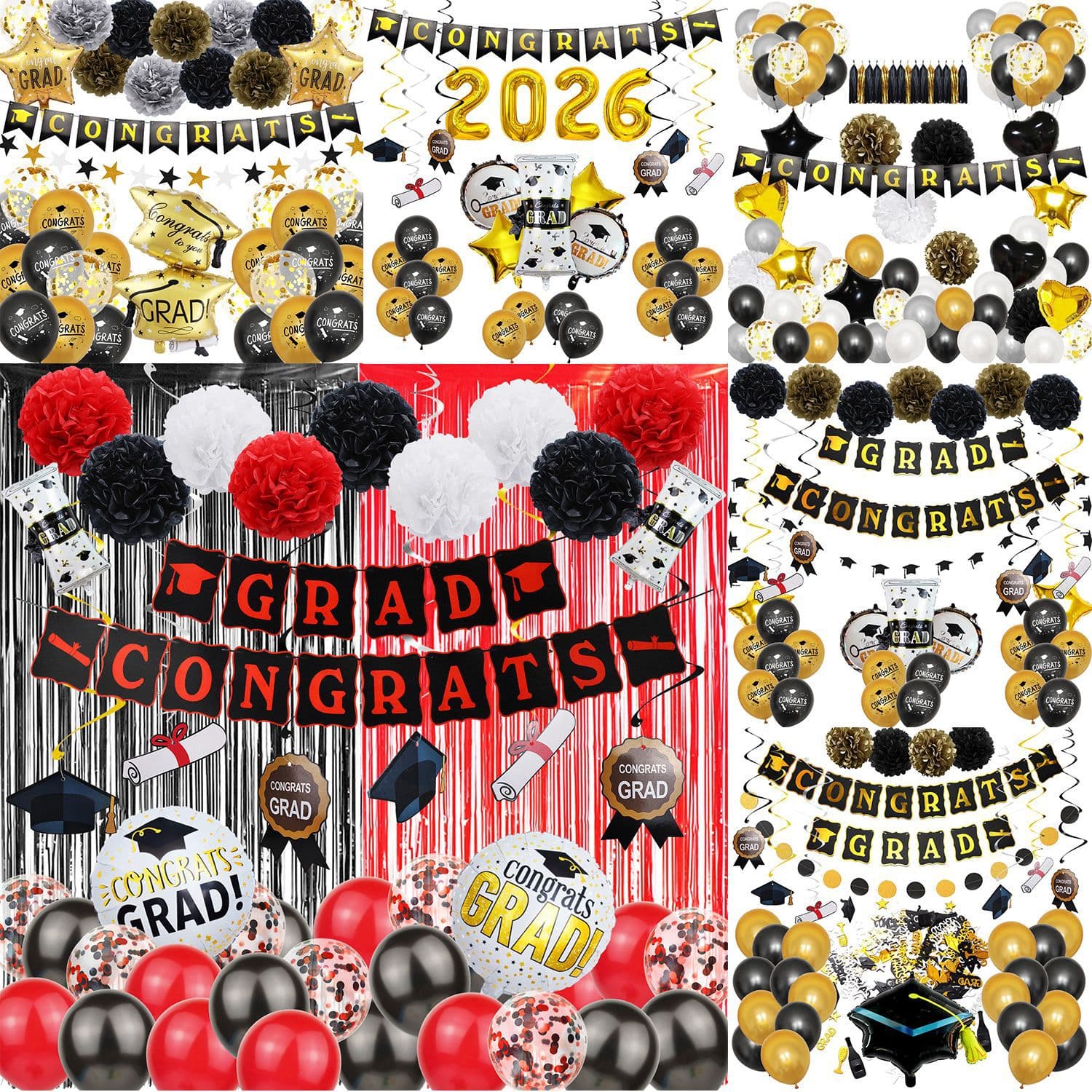 Cross-border graduation celebration party congrats flag balloon suit graduation season decoration pendant background wall