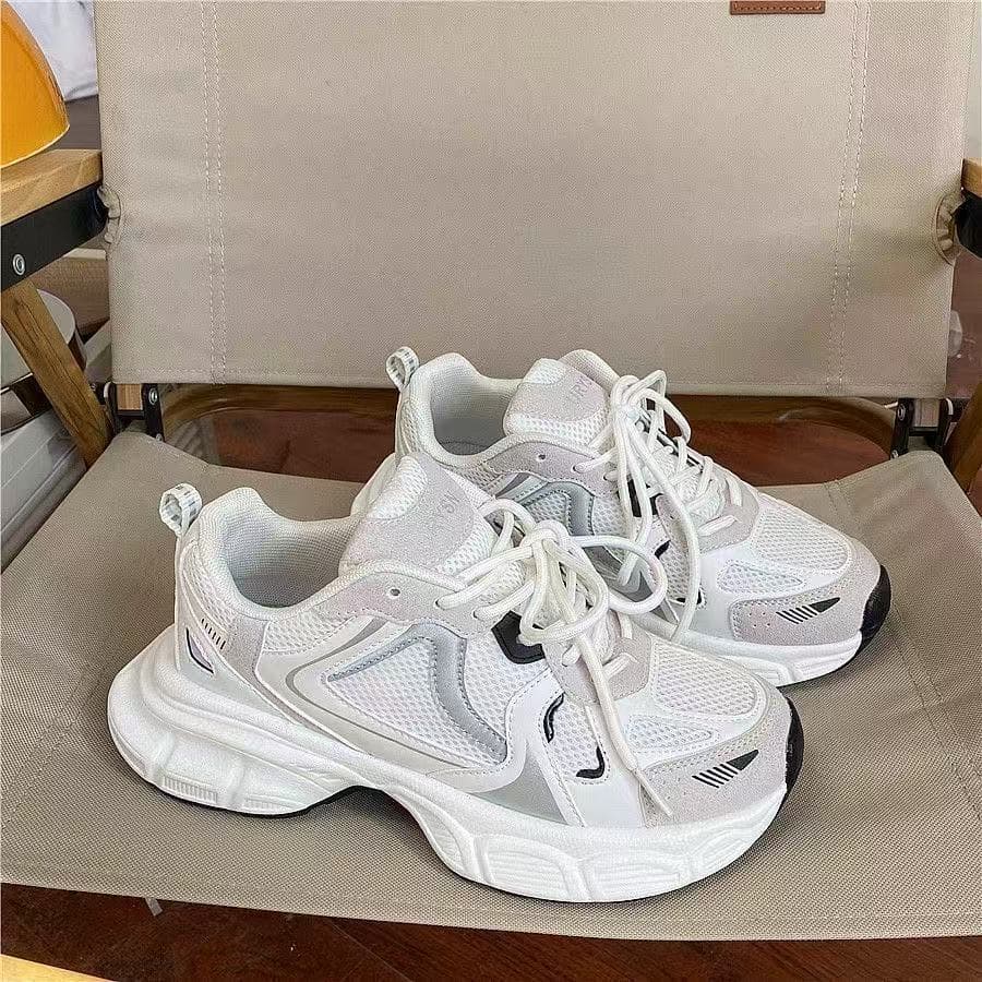 Korean-style Chunky Dad Sneakers for Women, Ins Trending Mesh Breathable Casual Sports Shoes 2025 Spring New Arrival