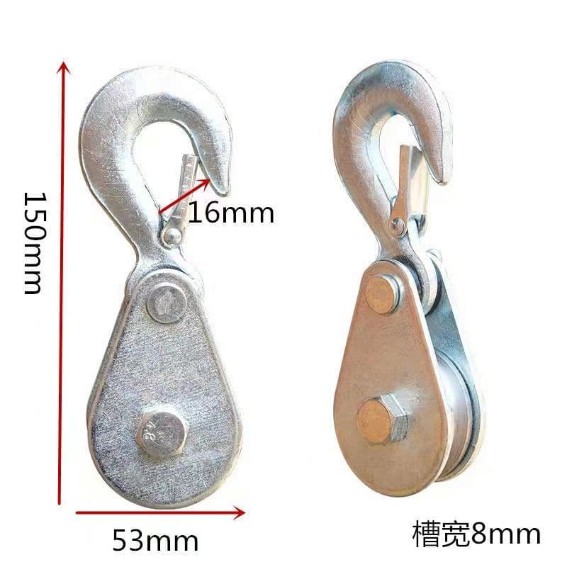 Fitness Exercise Recovery Pulley Small Wheel Hoist Bearing Household Use Alloy Steel Wire Rope Pulley Mini Electric Crane