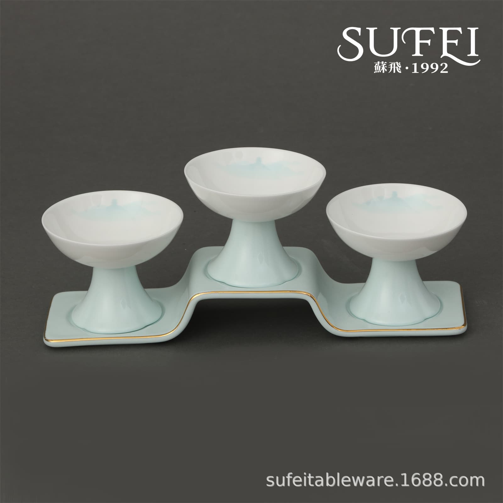 Sufei Bone China Restaurant Banquet Decorative Plate, Ornament, Hanging Plate, Underplate - Lake and Mountain Ink Wash Style Chinese Plate for Cold Dishes