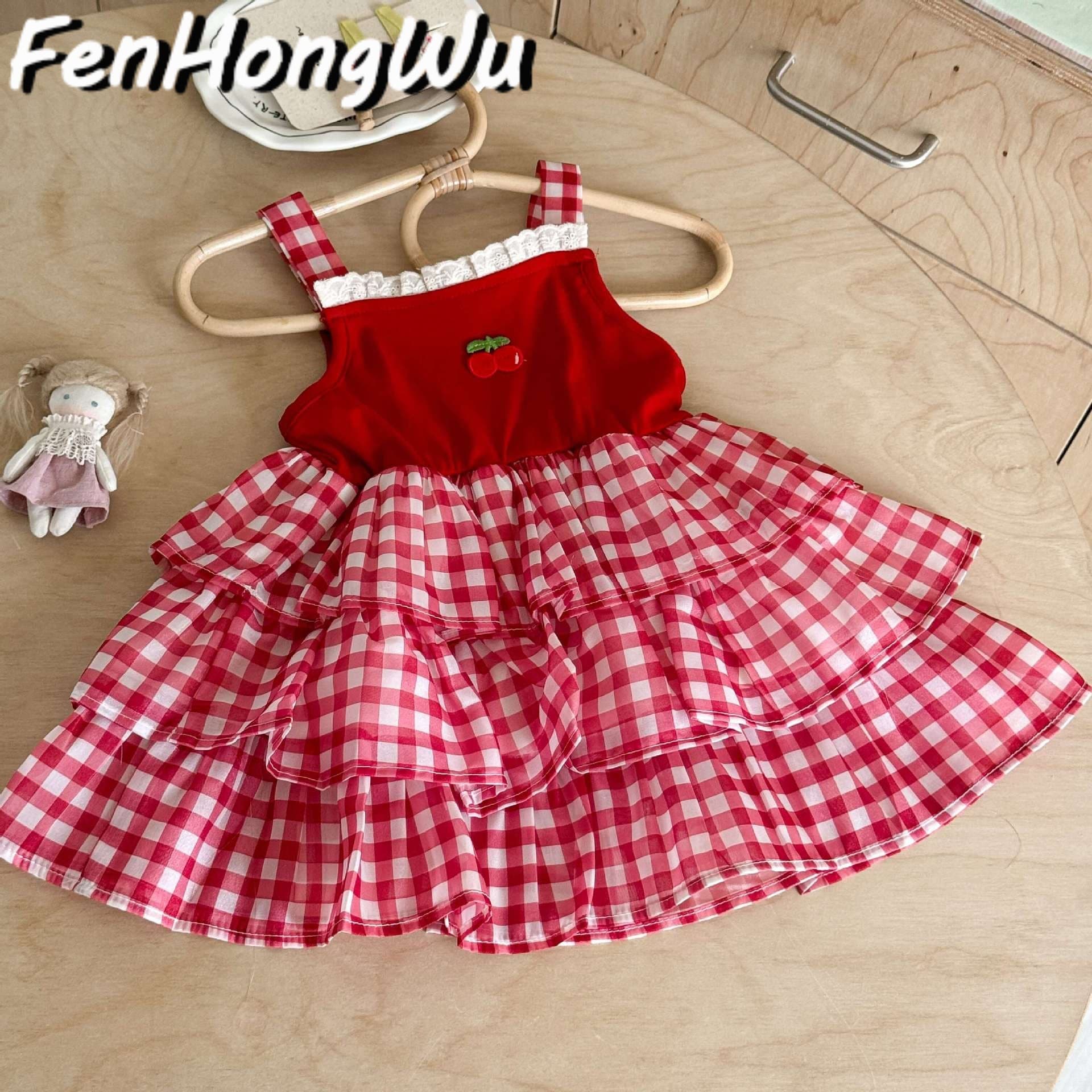 FHW Girls Summer Dress New Children's Tutu Dress Princess Dress Fashionable Summer Outfit for Little Girls