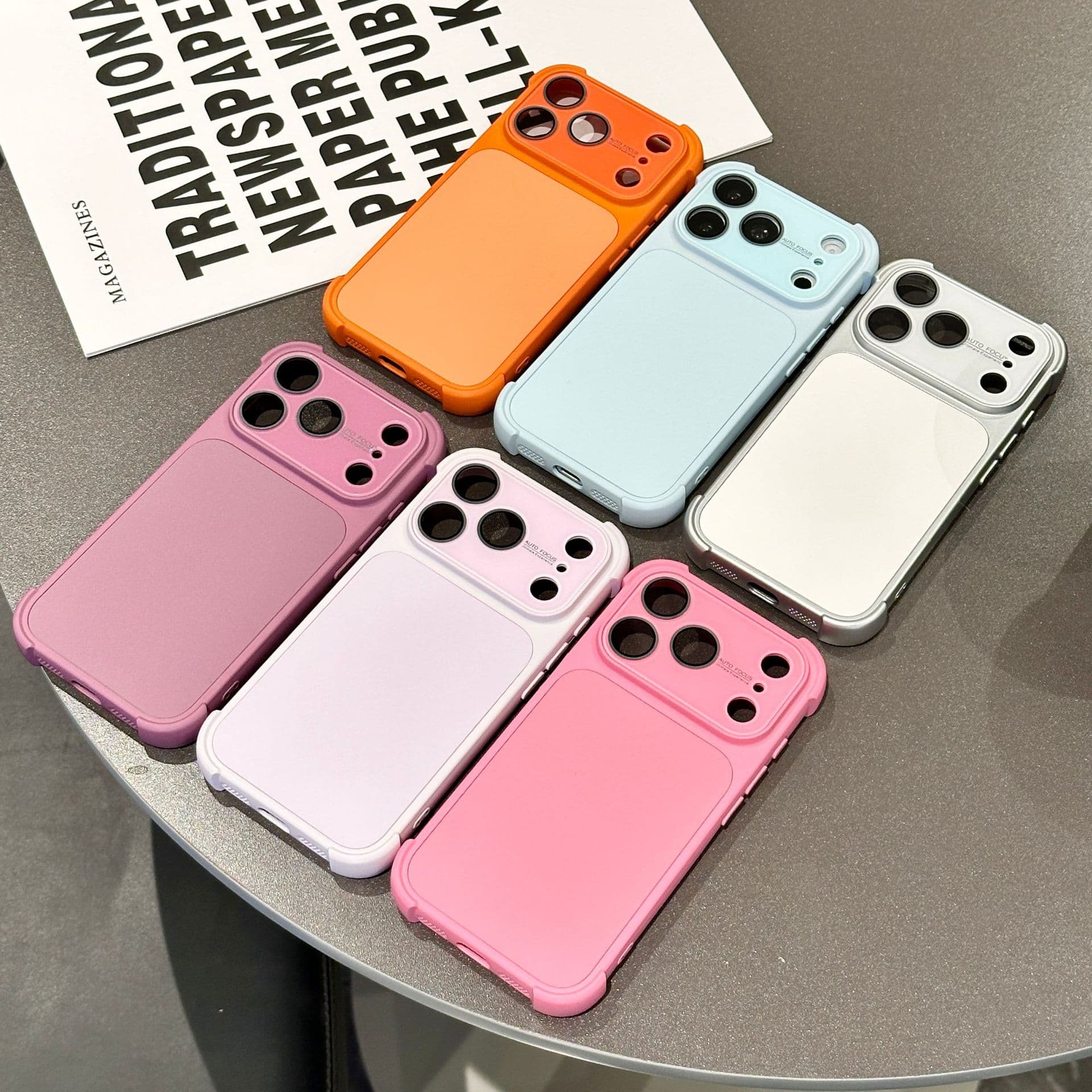 Airbag Skin-Feel Liquid Silicone Case for iPhone 17 Pro Max, Large Window Lens Film for iPhone 16, Shockproof Cover