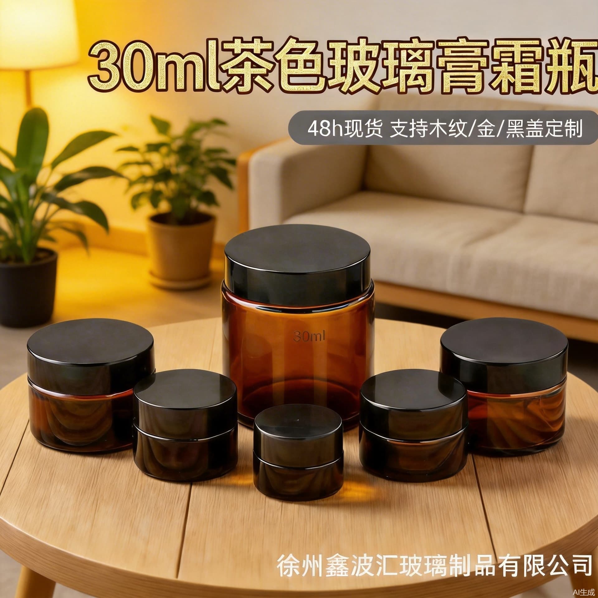 Cream bottle 30ml brown glass bottle face cream bottle sub-bottling cosmetics eye cream bottle empty bottle wholesale glass bottle