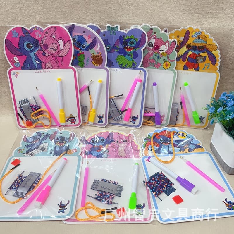 New Cartoon Double-Sided Erasable Drawing Board, Children's DIY Diamond Painting Whiteboard, Kindergarten Early Education Message Writing Board
