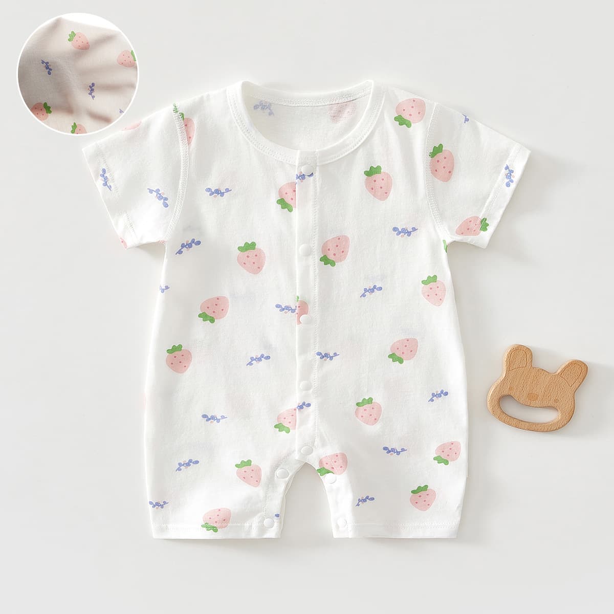 Baby Summer Thin Sleepwear for Newborns and Infants, Short-Sleeve Romper for Boys and Girls, Air Conditioning Wear