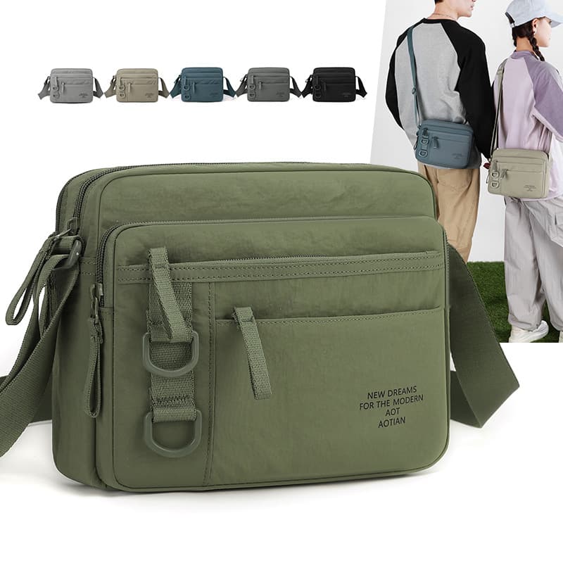 Oxford Fabric Men's Business Casual Lightweight Multi-layer Shoulder Bag Crossbody Bag Commute Work Bag 82109#