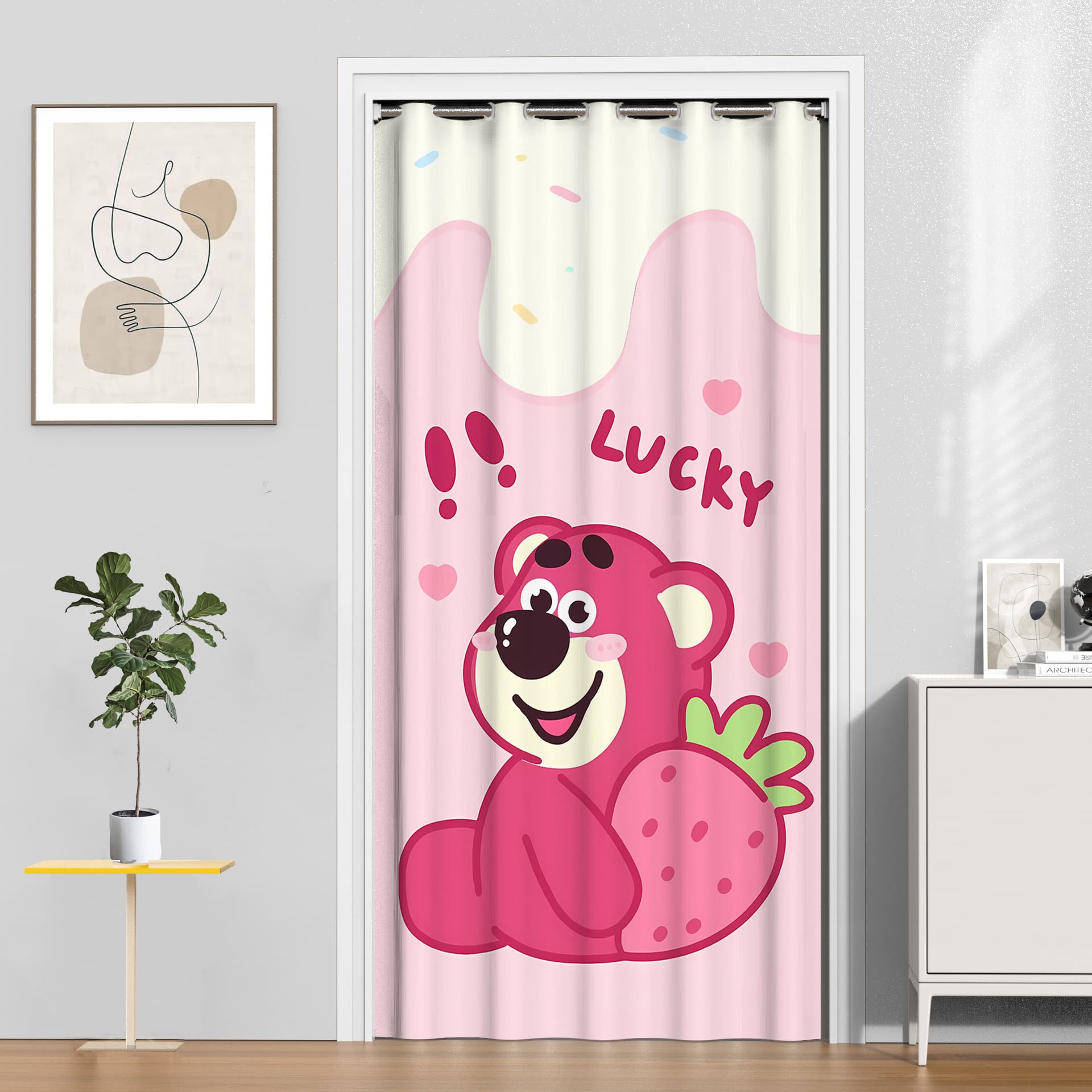 Air conditioning door curtain, fitting room partition curtain, cold air prevention, restaurant and kitchen fabric summer heat insulation half curtain, Instagram style