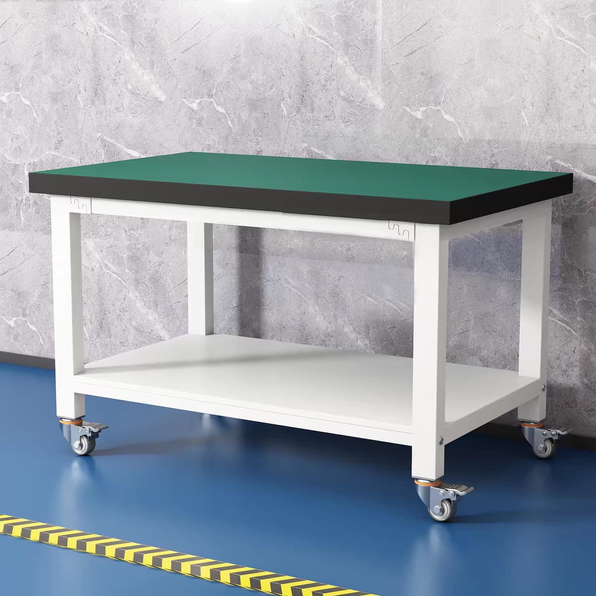 Heavy-duty double-layer anti-static workbench workshop factory maintenance with drawer table laboratory bench with wheels